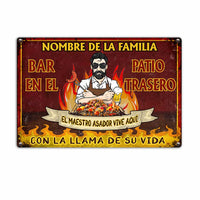 Personalized Family Outdoor Spanish Backyard Bar Metal Sign JR214 23O23 thumb 1