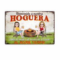 Personalized Spanish Outdoor Fire Pit Metal Sign JR194 23O23 thumb 1