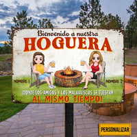 Personalized Spanish Outdoor Fire Pit Metal Sign JR194 23O23 thumb 1