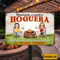 Personalized Spanish Outdoor Fire Pit Metal Sign JR194 23O23 thumb 1