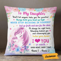 Personalized Unicorn Daughter Pillow JR174 26O57 thumb 1