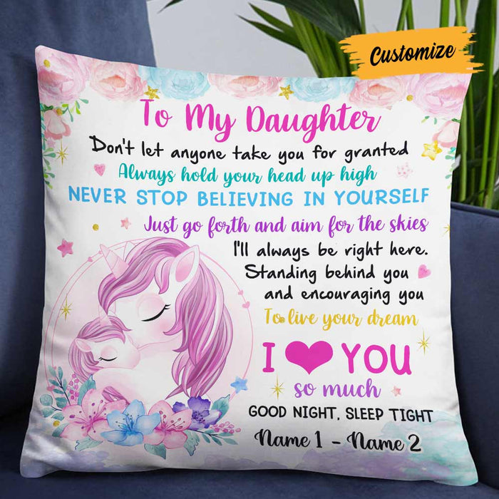 Personalized Unicorn Daughter Pillow JR174 26O57 1