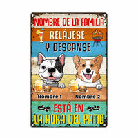 Personalized Outdoor Spanish Patio Dog Metal Sign JR195 23O23 thumb 1