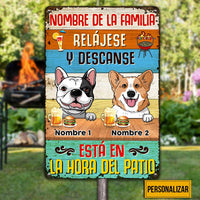 Personalized Outdoor Spanish Patio Dog Metal Sign JR195 23O23 thumb 1