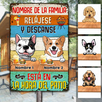 Personalized Outdoor Spanish Patio Dog Metal Sign JR195 23O23 thumb 1