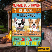 Personalized Outdoor Spanish Patio Dog Metal Sign JR195 23O23 thumb 1
