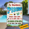 Personalized Outdoor Spanish Pool Metal Sign JR185 95O36 1