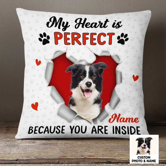 Personalized Photo Dog Owner My Heart Pillow JR173 95O23 1