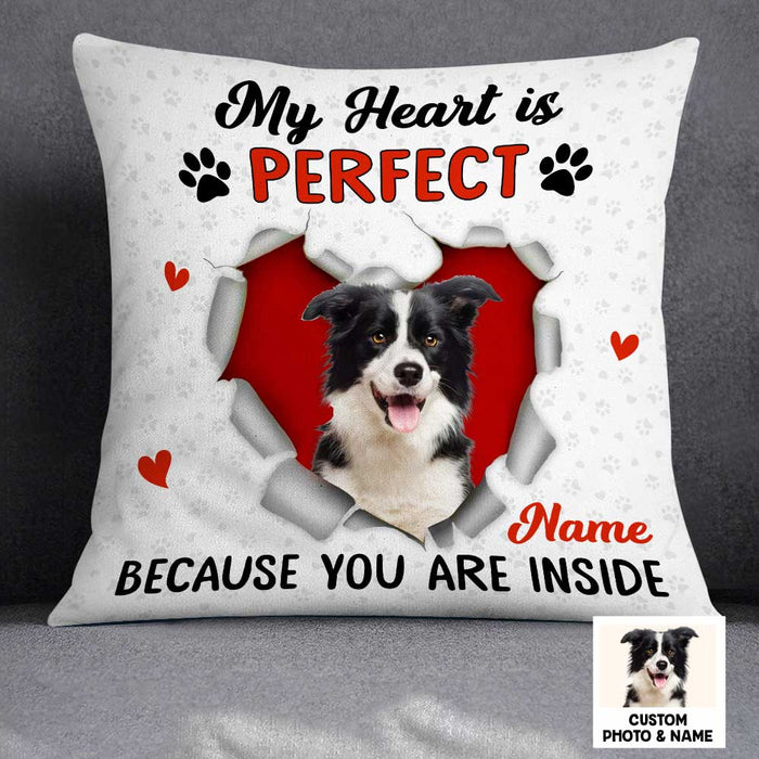 Personalized Photo Dog Owner My Heart Pillow JR173 95O23 1