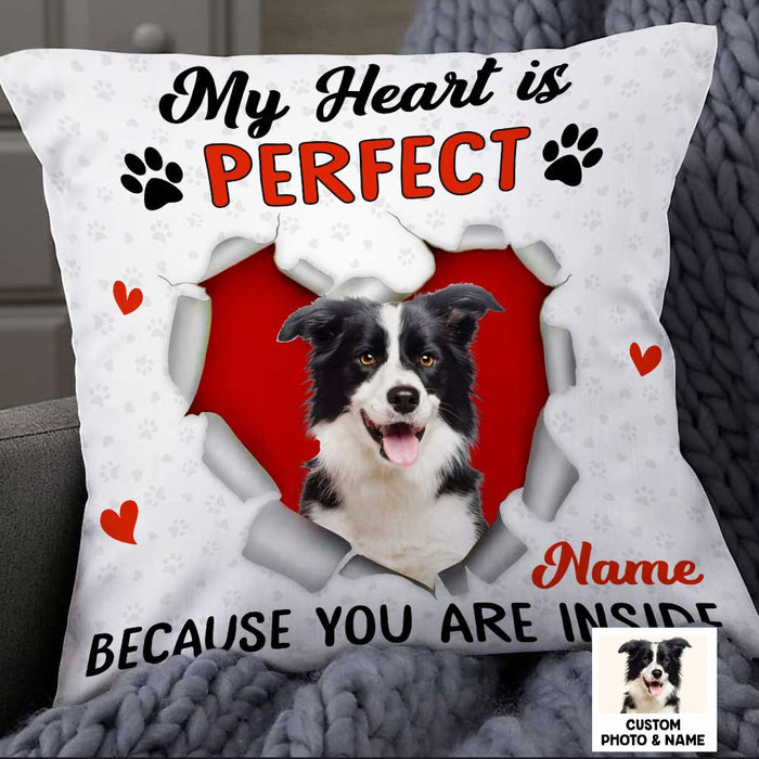 Personalized Photo Dog Owner My Heart Pillow JR173 95O23 1
