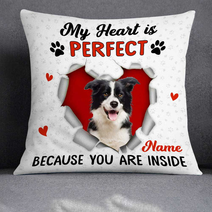 Personalized Photo Dog Owner My Heart Pillow JR173 95O23 1