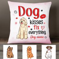 Personalized Dog Owner Kisses Fix Everything Pillow JR1811 95O24 thumb 1