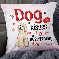 Personalized Dog Owner Kisses Fix Everything Pillow JR1811 95O24 thumb 1