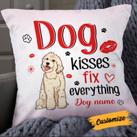 Personalized Dog Owner Kisses Fix Everything Pillow JR1811 95O24 thumb 1