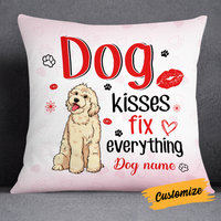 Personalized Dog Owner Kisses Fix Everything Pillow JR1811 95O24 thumb 1