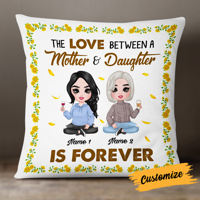 Personalized Mother Daughter Love Sunflower Pillow JR202 23O24 1