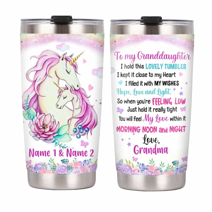 Personalized Unicorn Granddaughter Hug This Steel Tumbler JR71 81O34 1