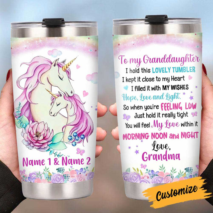 Personalized Unicorn Granddaughter Hug This Steel Tumbler JR71 81O34 1