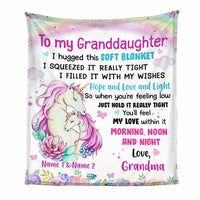Personalized Unicorn Granddaughter Hug This Blanket JR71 81O34 thumb 1