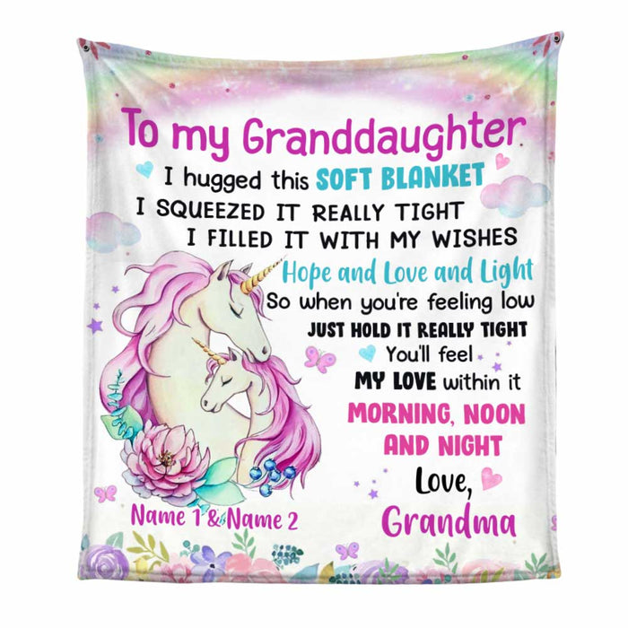 Personalized Unicorn Granddaughter Hug This Blanket JR71 81O34 1
