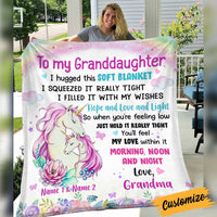 Personalized Unicorn Granddaughter Hug This Blanket JR71 81O34 thumb 1