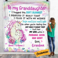 Personalized Unicorn Granddaughter Hug This Blanket JR71 81O34 thumb 1