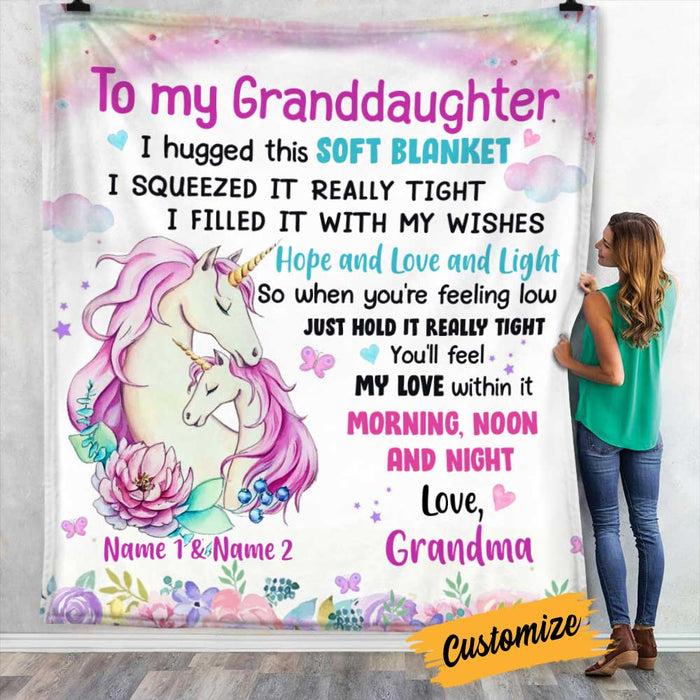 Personalized Unicorn Granddaughter Hug This Blanket JR71 81O34 1
