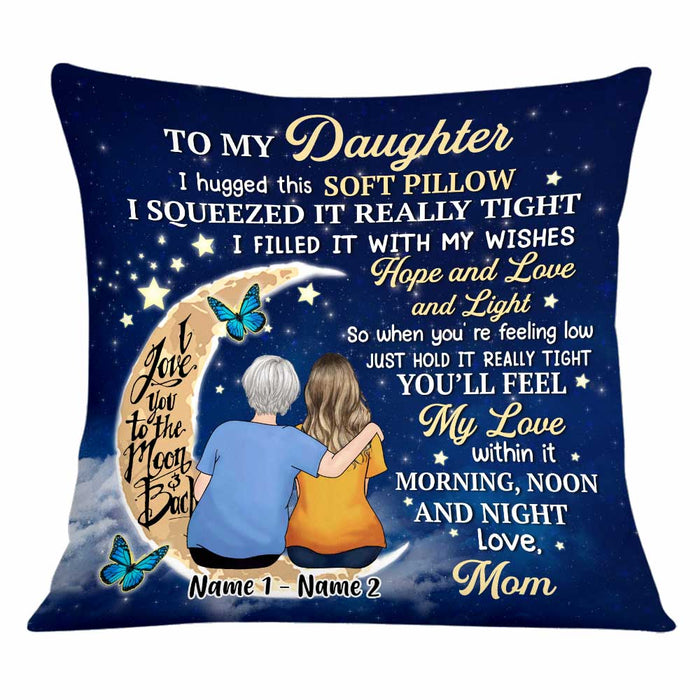 Personalized Mother Daughter Love Moon Pillow JR181 81O34 1