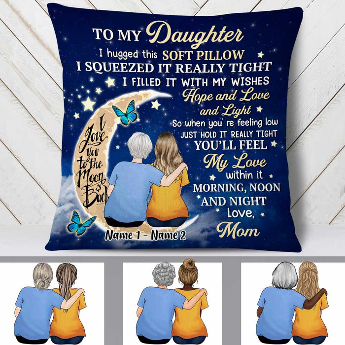 Personalized Mother Daughter Love Moon Pillow JR181 81O34 1