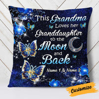 Personalized Butterfly Mom Grandma Granddaughter Grandson Pillow JR183 81O34 thumb 1