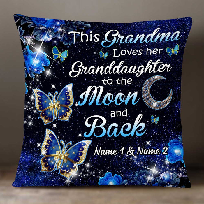 Personalized Butterfly Mom Grandma Granddaughter Grandson Pillow JR183 81O34 1