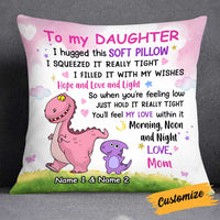 Personalized Dinosaur Mom To Daughter Hug This Pillow JR181 95O34 thumb 1