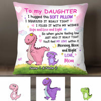 Personalized Dinosaur Mom To Daughter Hug This Pillow JR181 95O34 thumb 1