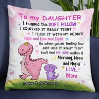 Personalized Dinosaur Mom To Daughter Hug This Pillow JR181 95O34 thumb 1