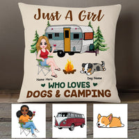 Personalized Just A Girl Who Love Camping Dog Mom Pillow JR194 85O53 thumb 1