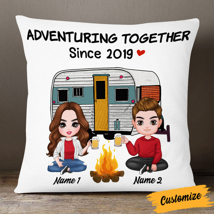 Personalized Camping Couple Pillow JR195 85O53 1