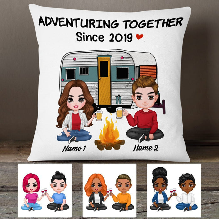 Personalized Camping Couple Pillow JR195 85O53 1