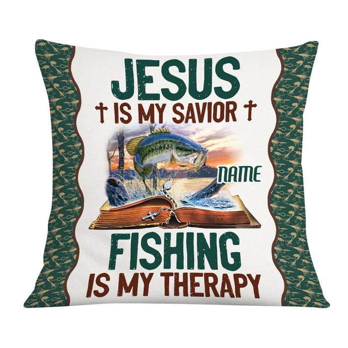 Personalized Love Fishing Jesus Pillow JR197 95O36 1