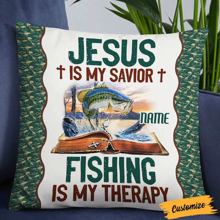 Personalized Love Fishing Jesus Pillow JR197 95O36 1