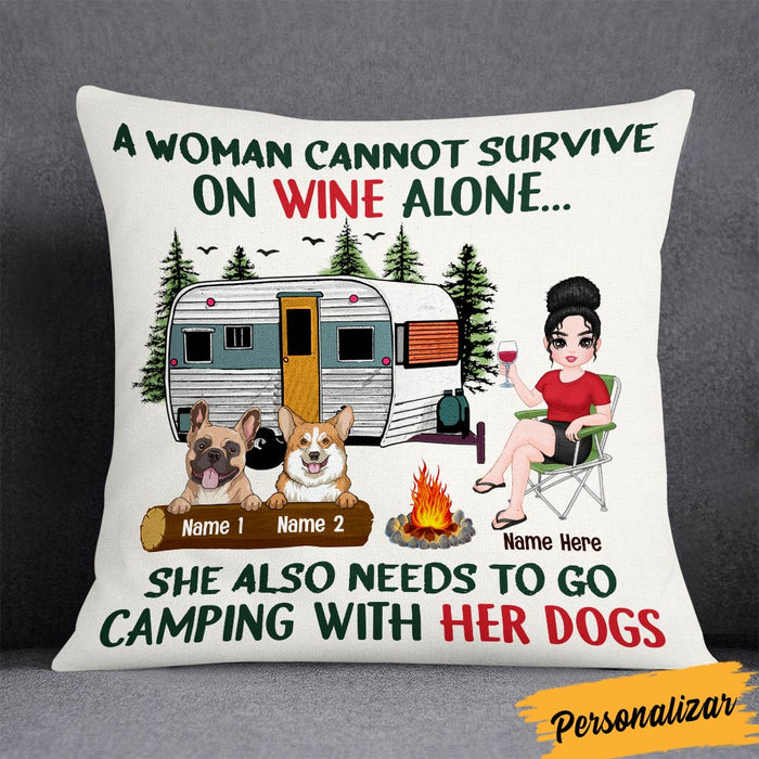 Personalized Love Camping With Dog Pillow JR194 95O36 1