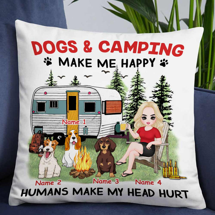 Personalized Love Camping Dog Pillow JR194 30O57 1