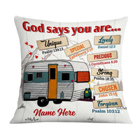 Personalized Love Camping God Says Pillow JR199 95O57 thumb 1