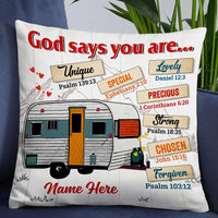 Personalized Love Camping God Says Pillow JR199 95O57 thumb 1