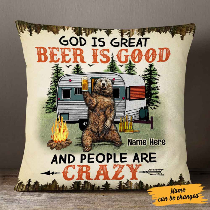 Personalized Love Camping Beer Pillow JR243 24O57 1