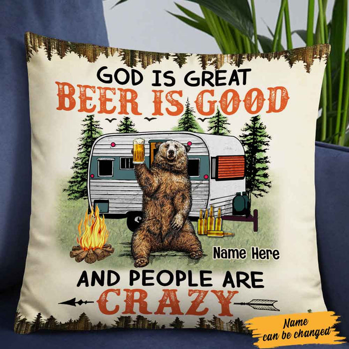 Personalized Love Camping Beer Pillow JR243 24O57 1