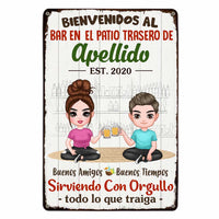 Personalized Backyard Bar Proudly Family Spanish Metal Sign JR201 30O47 thumb 1