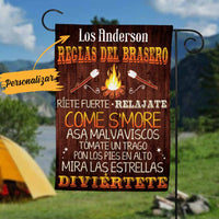Personalized Fire Pit Rules Spanish Flag JR204 26O58 thumb 1
