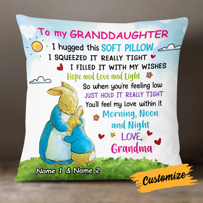 Personalized Bunny Easter Granddaughter Hug This Pillow JR252 24O24 1