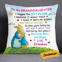 Personalized Bunny Easter Granddaughter Hug This Pillow JR252 24O24 thumb 1