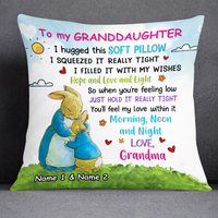 Personalized Bunny Easter Granddaughter Hug This Pillow JR252 24O24 thumb 1